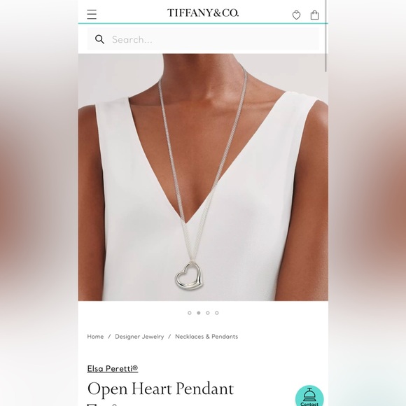 Tiffany & Co. Elsa Peretti Open Heart Pendant Long Mesh Necklace - Picture 13 of 13